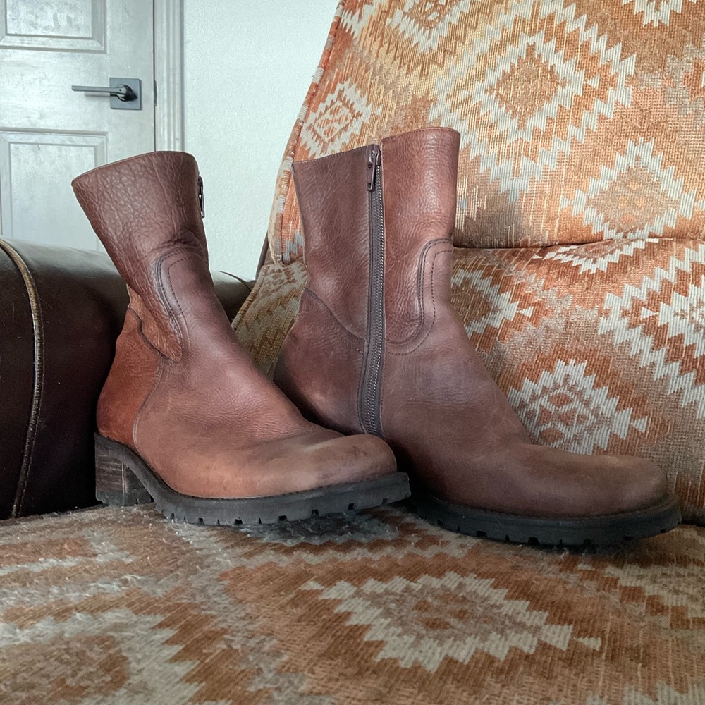Brown Leather Antonio Melani Ankle Boots